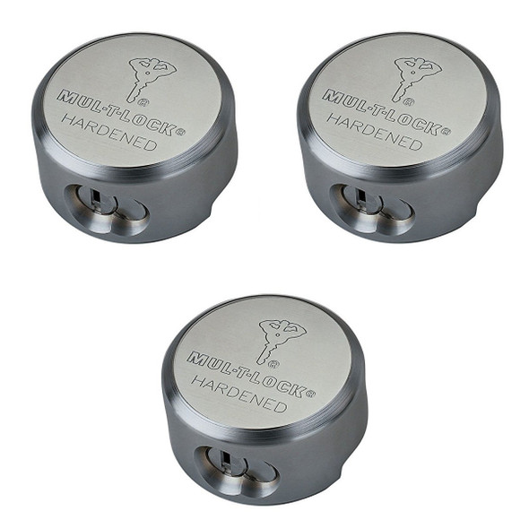 Mul-T-Lock 206SP-TR100-A(3) Round Puck Padlock Keyed Alike (3-Pack)